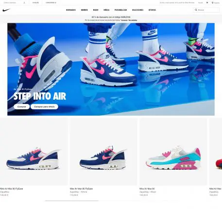 Nike - Ejemplo de Diseño Web Atractivo