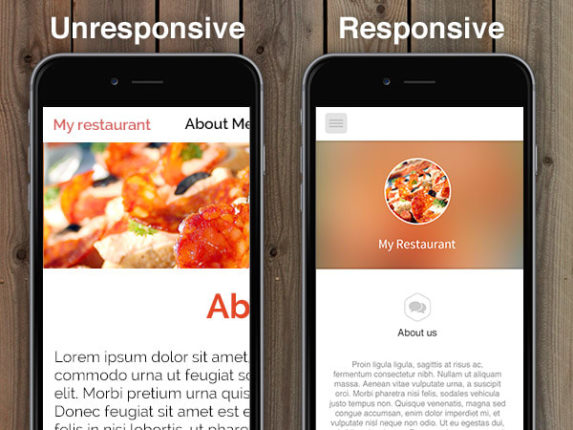 Unresponsive and Responsive Website Example