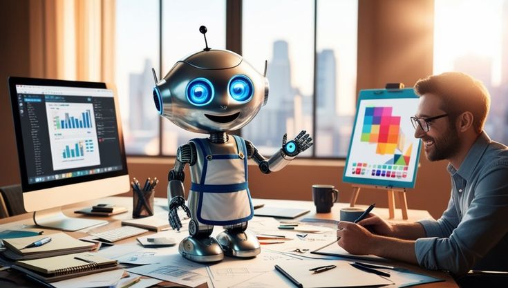 Especialista en marketing digital usando herramientas de IA para los informes.