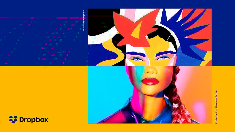 Ilustración digital de la marca Dropbox
