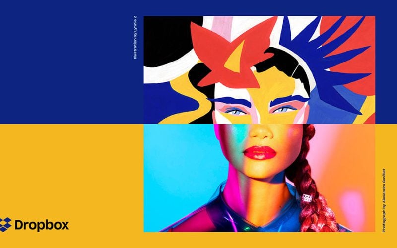 Ilustración digital de la marca Dropbox